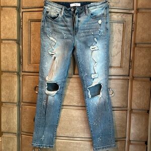 KanCan paint splatter jeans